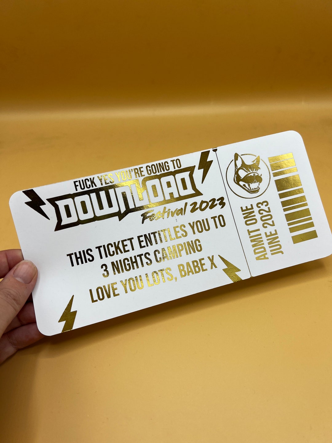 Personalised 2024 Download Festival Ticket Xmas gold FOIL Etsy