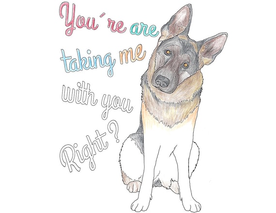 Download Items op Etsy die op Duitse herder kleurplaat - hond - afdrukbare kleurplaat - volwassen ...