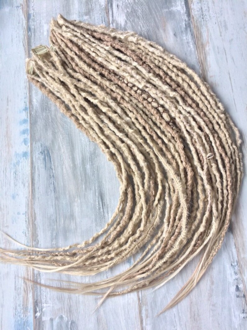Clips in Dreads Custom Blonde Synthetic Fake Dreadlocks Etsy