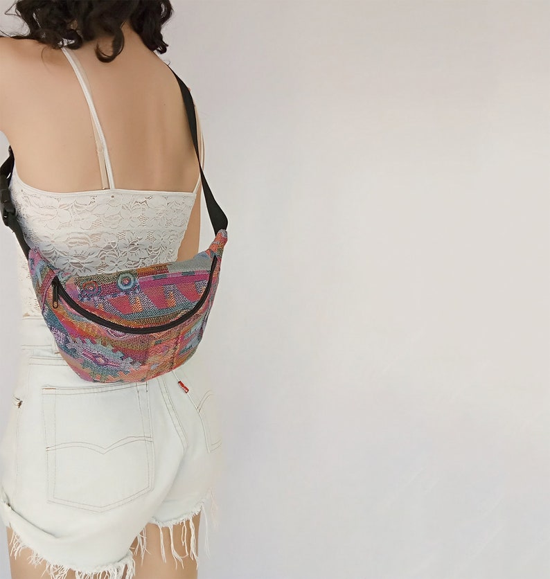 Colorful 90s Fanny Pack Large Recycled Vintage Bum bag Etsy