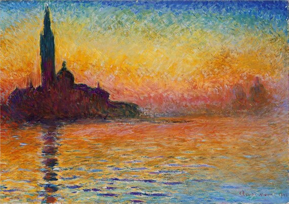 Sonnenuntergang In Venedig Claude Monet Poster A3 Oder Etsy