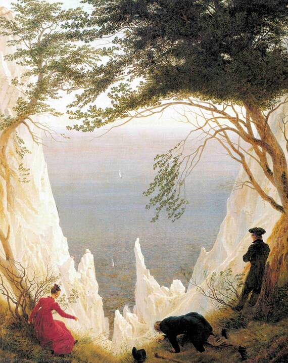 Glossy Canvas Paper A4 or A3 CHALK CLIFFS by Caspar David Friedrich Matt