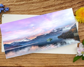 Lake District Greetings Card - Winter Evening over Ullswater - DL Size
