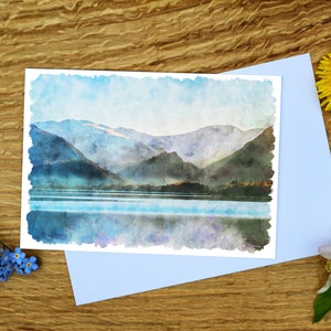 Castle Crag & the Borrowdale Fells, Lake District Greetings Card 5"x7" and Canvas Print