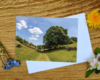 Path to Lathkill Dale, Peak District A6 Greeting Card and Canvas Print