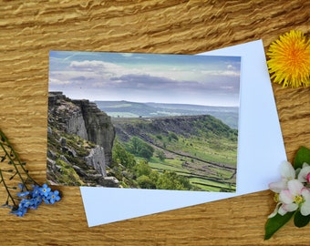 Curbar Edge, Peak District A6 Greeting Card and Canvas Print