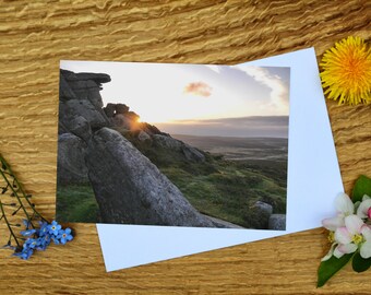 Summer Solstice at Stanage Edge, Peak District Greetings Card and Canvas Print
