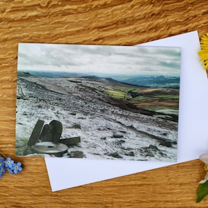 Millstones at Stanage Edge, Peak District A6-wenskaart en canvasafdruk