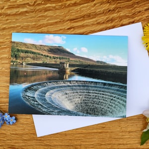 Ladybower Dam - the Plughole, Peak District UK, carte de voeux et impression sur toile
