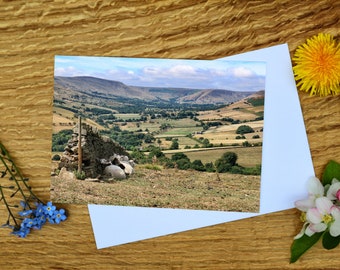 Edale Valley Greeting Card: Peak District Landscape or Canvas Print