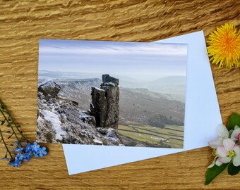 Snow on Curbar Gap, Card 5"x7" or Canvas Print