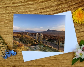 Peak District Gate Greeting Card: Over Owler Tor Landscape, Canvas Print