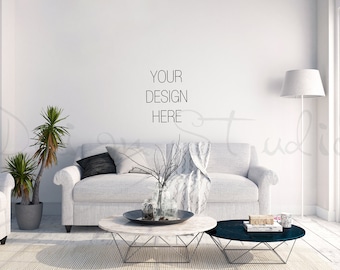 interior stock Photography, living room blank Wall Photography, Scandinavian interior , Poster Mockup Print Background , BUY8 PAY4