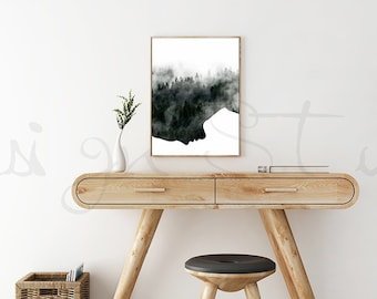Stil Schreibtisch Frame Mockup, mock-up, skandinavischen Stil Wohnzimmer stock Fotografie, minimalistischen Rahmen Holzrahmen