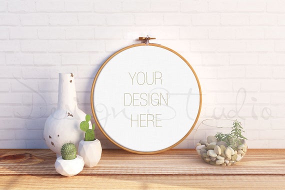 Hoop Frame Canvas Mockup Hoop Frame Mockup Styled Stock