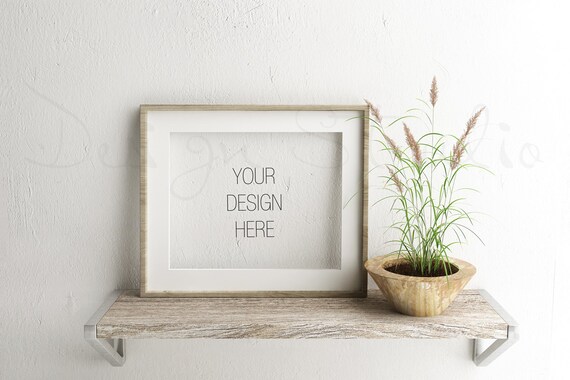 Wooden Shelf Frame Mockup Styled Stock Photography Product Background