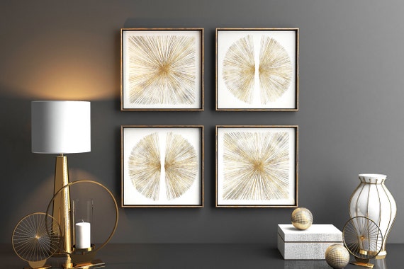 Set Of Four Square Digital Gold Frame Mockup Styled Set Of Four Square Digital Gold Frame Mockup Styled
