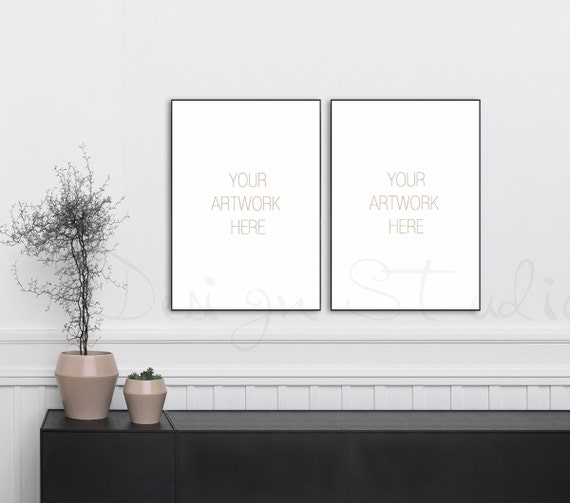 A4 A3 A2 Set Of Two Vertical Digital Black Frame Mockup Magazine Mockup Psd File Free Download All Free Mockups