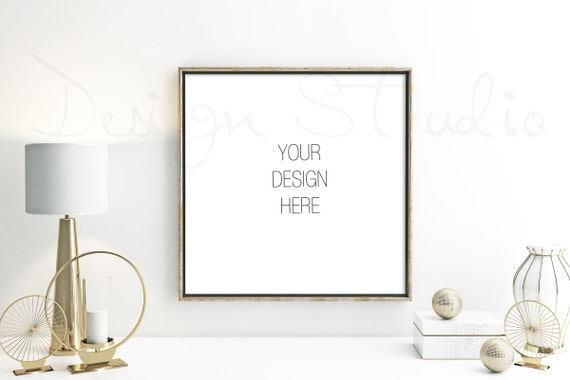 Square Gold Frame Mockup Styled Stock Photography Frame Square Gold Frame Mockup Styled Stock Photography Frame