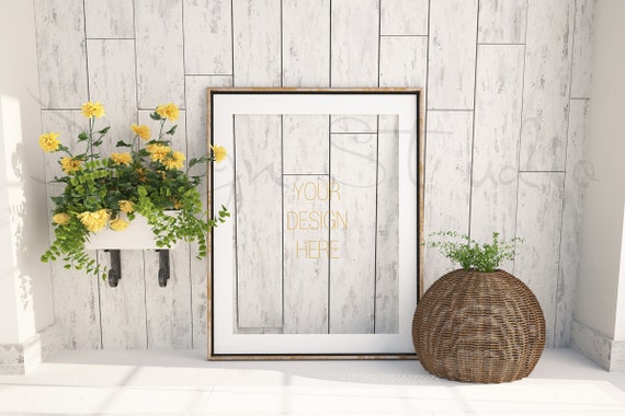Gold Frame Mockup Landscape Vertical Frame Styled Stock Photographyproduct