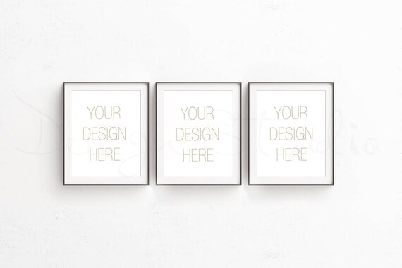 Set Of Four Three Frame Mockup Styled Stock Photography