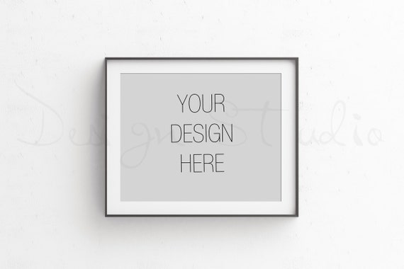 Horizontal Black Frame Mockup Styled Stock Photography Minimalist Black