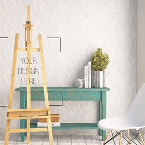 2 Styled Stock photographs, green desk and easel , BUY3 PAY2, Frame Mockup , Styled Photography Poster Mockup, image 1