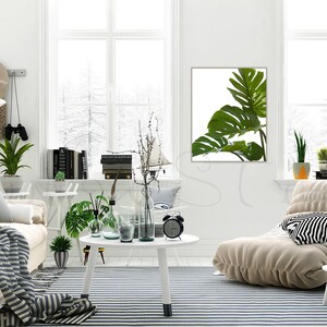 living room frame mockup, minimalist interior styled stock photography, wood frame mockup image 1