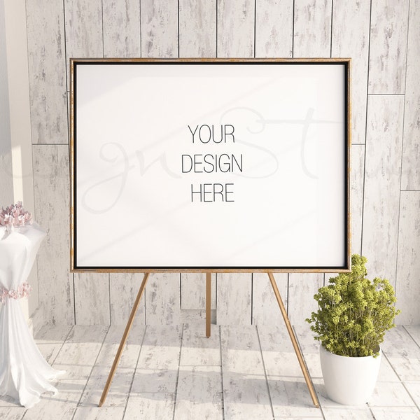 Easel Frame Mockup, 18X24 Gold Frame mockup,  Styled Stock Photography,  BUY3 PAY2, , Styled Photography Mockup, stock photo