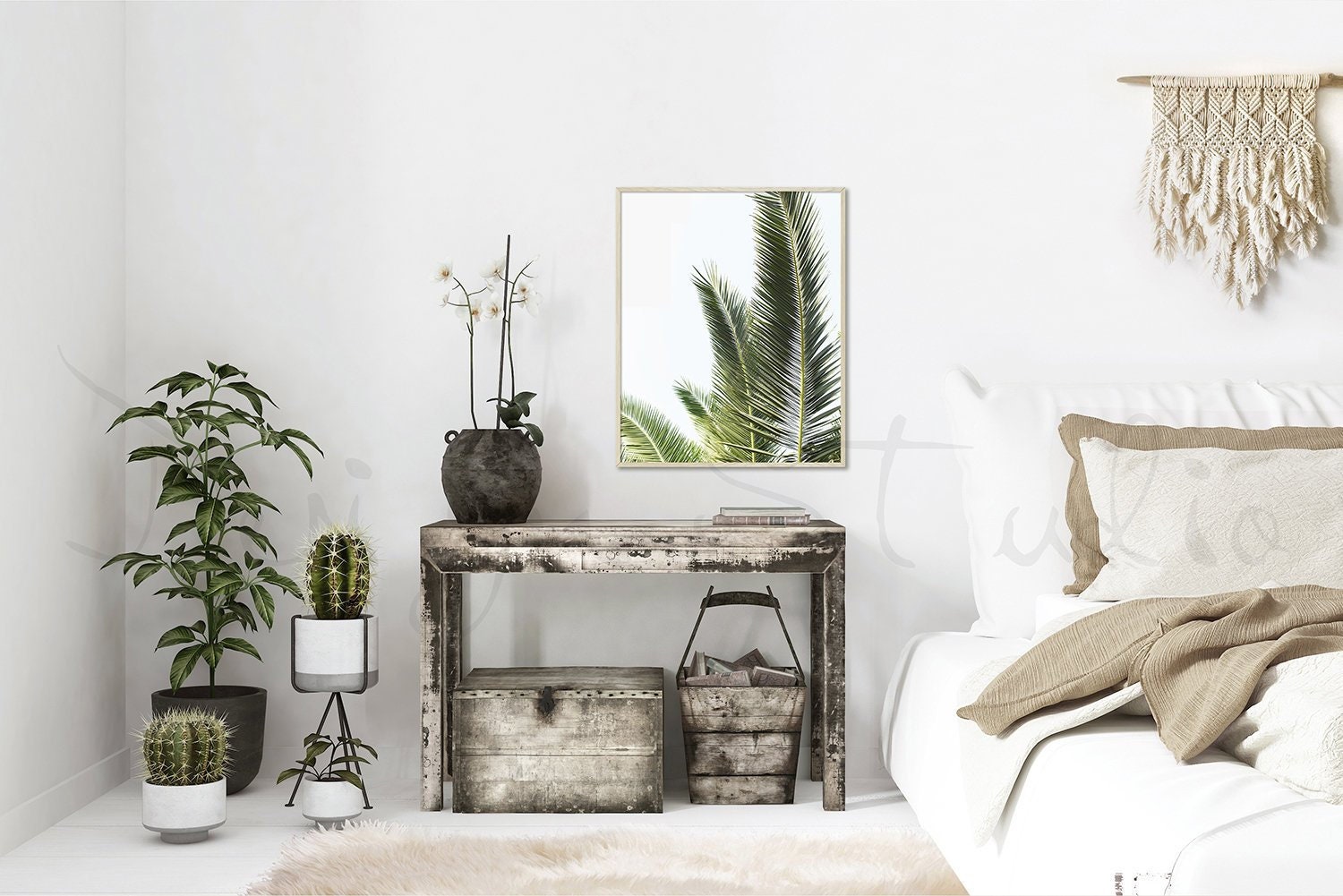 Download Wooden frame mockup bedroom interior frame mockup ...