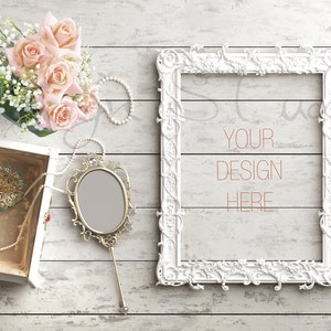 Styled Stock Photography, wooden desk Frame Mockup, white Digital Frame mockup, Styled Photography Mockup, stock photo