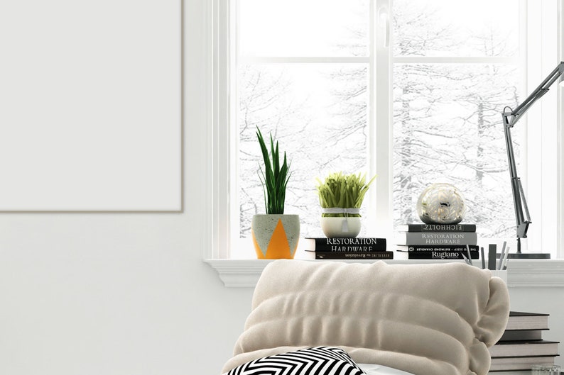 living room frame mockup, minimalist interior styled stock photography, wood frame mockup image 6