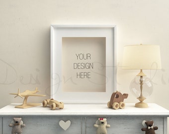 Nursery frame mock up, STYLED FRAME MOCKUP,  Vertical Frame , Frame Mockup, kid room Mockup, Styled Photography