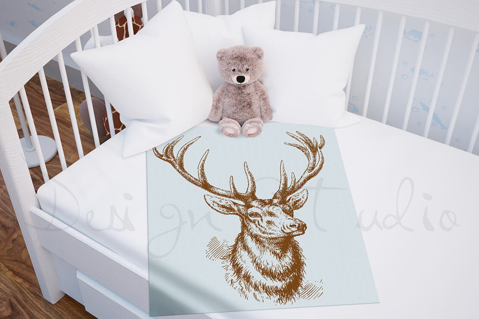 Blanket Mockup Nursery Mockup Baby Blanket With White Crib Etsy