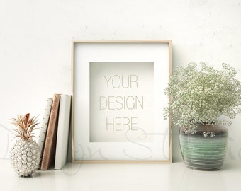 Gold Frame Mockup, weiße Blume Mockup, Styled Stock Photography, Frame Mockup, Styled Fotografie Mockup, Foto, BUY3 PAY2,