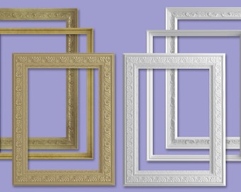 BUY3 PAY2, Digital picture frames, digital frame clipart, 6 frames includes gold and white frames