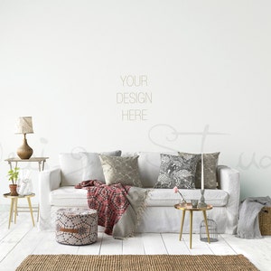 Scandinavian interior stock Photography, living room blank Wall Photography,  , Poster Mockup