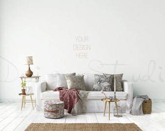 Scandinavian interior stock Photography, living room blank Wall Photography,  , Poster Mockup