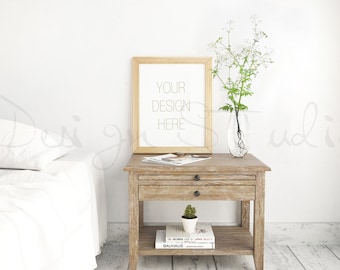 Bedroom wooden style mockup,  Styled Stock Photography, scandinavian bedroom photo , Styled Photography , stock photo , BUY3 PAY2,