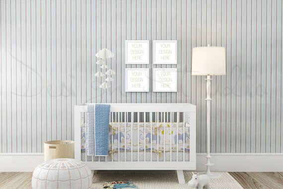 Nursery Frame Mock Up Set Of Four Square Frame Mockup Baby Etsy