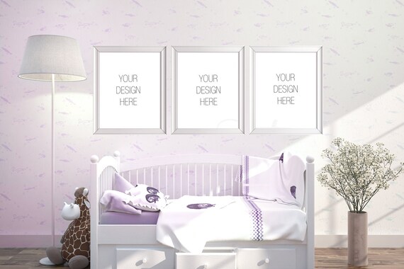 Nursery Room Mockup 8x10 Set Of Three Vertical Frame Mockup Etsy