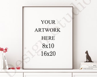 MOCKUP ,Vertical Black Digital Frame Mockup, Poster Frame Mockup, black and white Mockup, Styled Photography Mockup