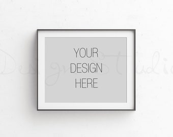 Horizontal Black frame mockup, Styled Stock Photography,  minimalist black Frame Styled Photography, stock photo