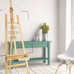 2 Styled Stock photographs, green desk and easel , BUY3 PAY2, Frame Mockup , Styled Photography Poster Mockup, image 2