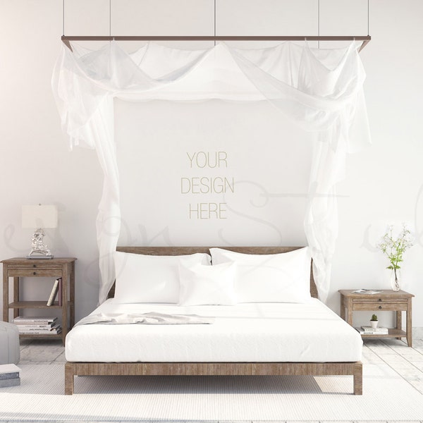 Styled bedroom stock Photography, Scandinavian interior , Poster Mockup