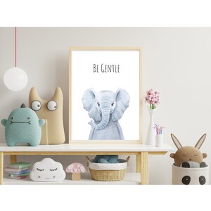 Be Gentle, Elephant A4 Print, Safari Animals, Animal Nursery Wall Art, Nursery Decor