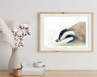 Badger origineel aquarel schilderij