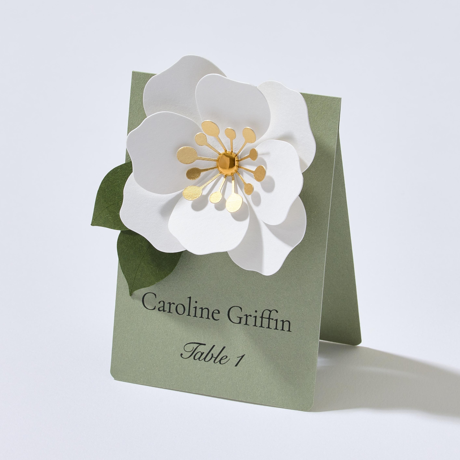 Sage Green Floral Place Cards – Custom Wedding & Event Decor (set of 20 ...