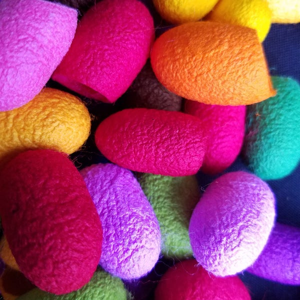 Hand Dyed Silk Cocoons