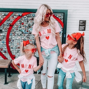 Mommy and Me shirts, mama and mini shirts, mommy and me outfits, Mother daughter, matching outfits, valentine's Day matching shirts